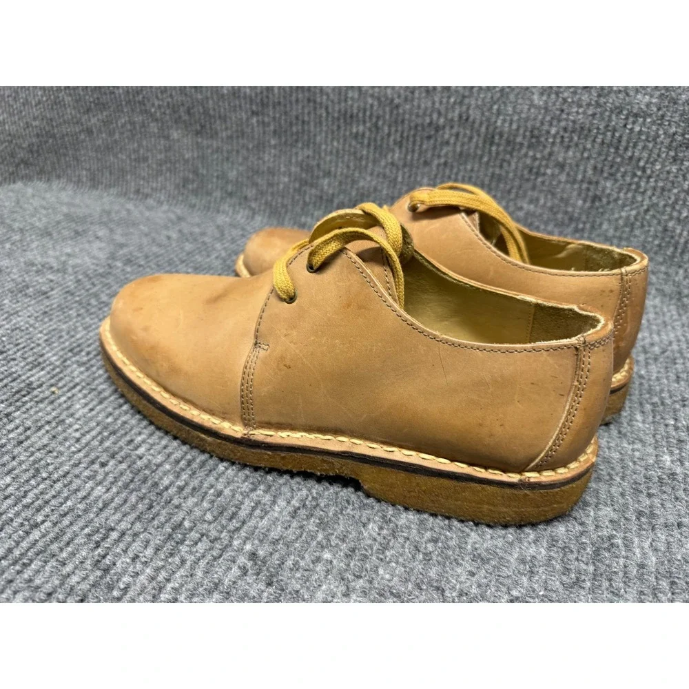 LL Bean‎ Mens Leather Oxford Shoes Tan Lace Up Low Top Made in USA Brown